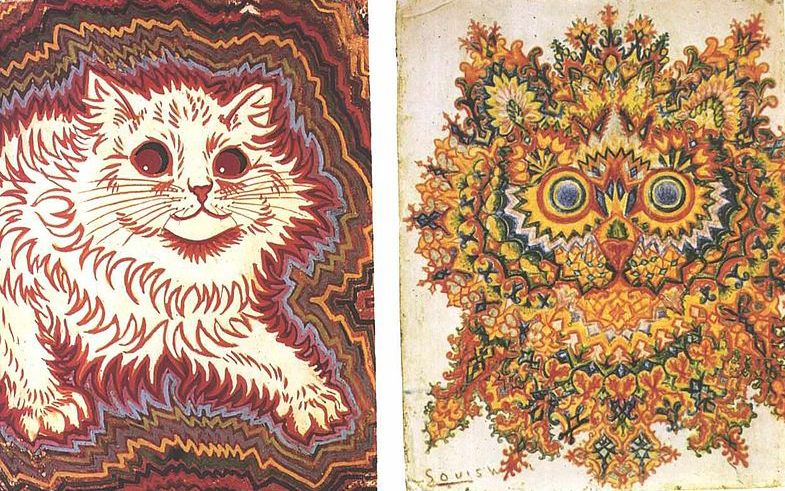 Kaleidoscope cat (1900s), Vintage cat prints