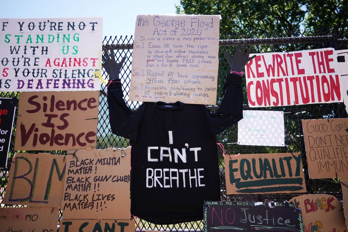 Many of the handmade signs are being moved to other nearby surfaces.
