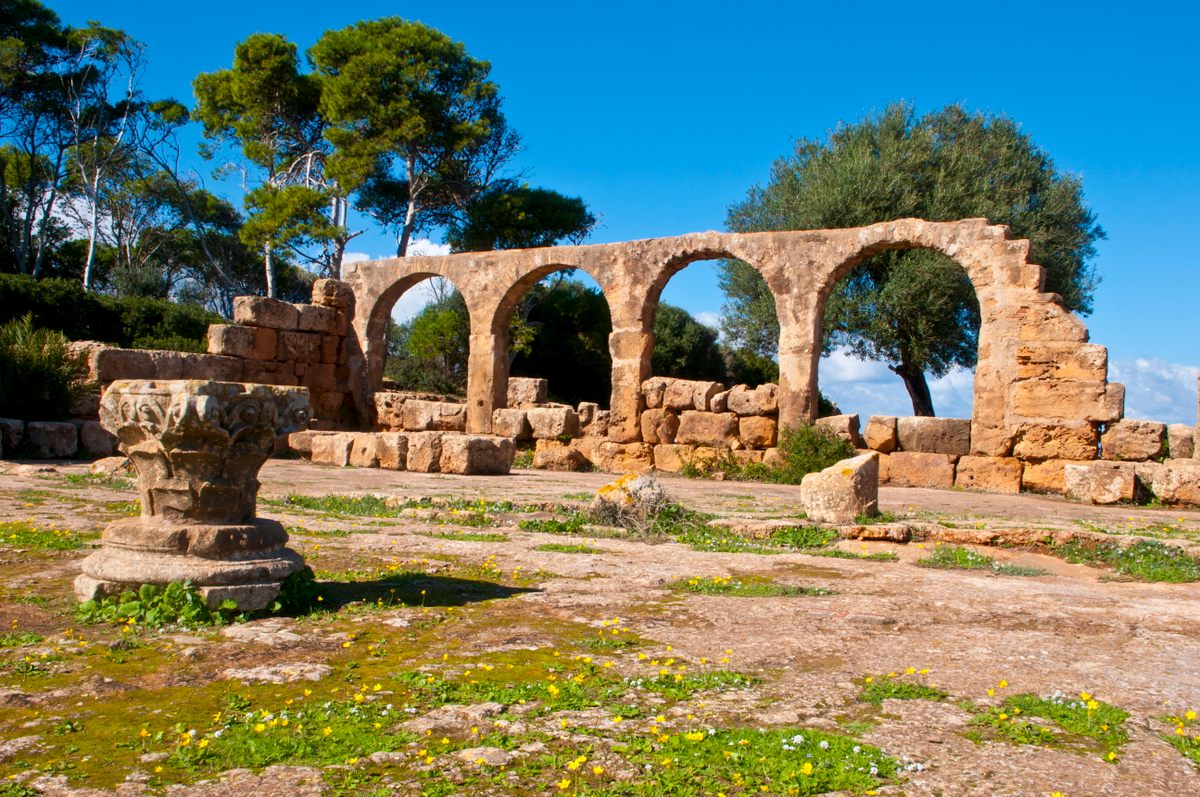 The ruins of Tipasa's early Christian basilica, which was the largest building of its kind in Africa in the third century.