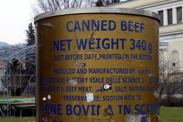 The ICAR Canned Beef Monument.