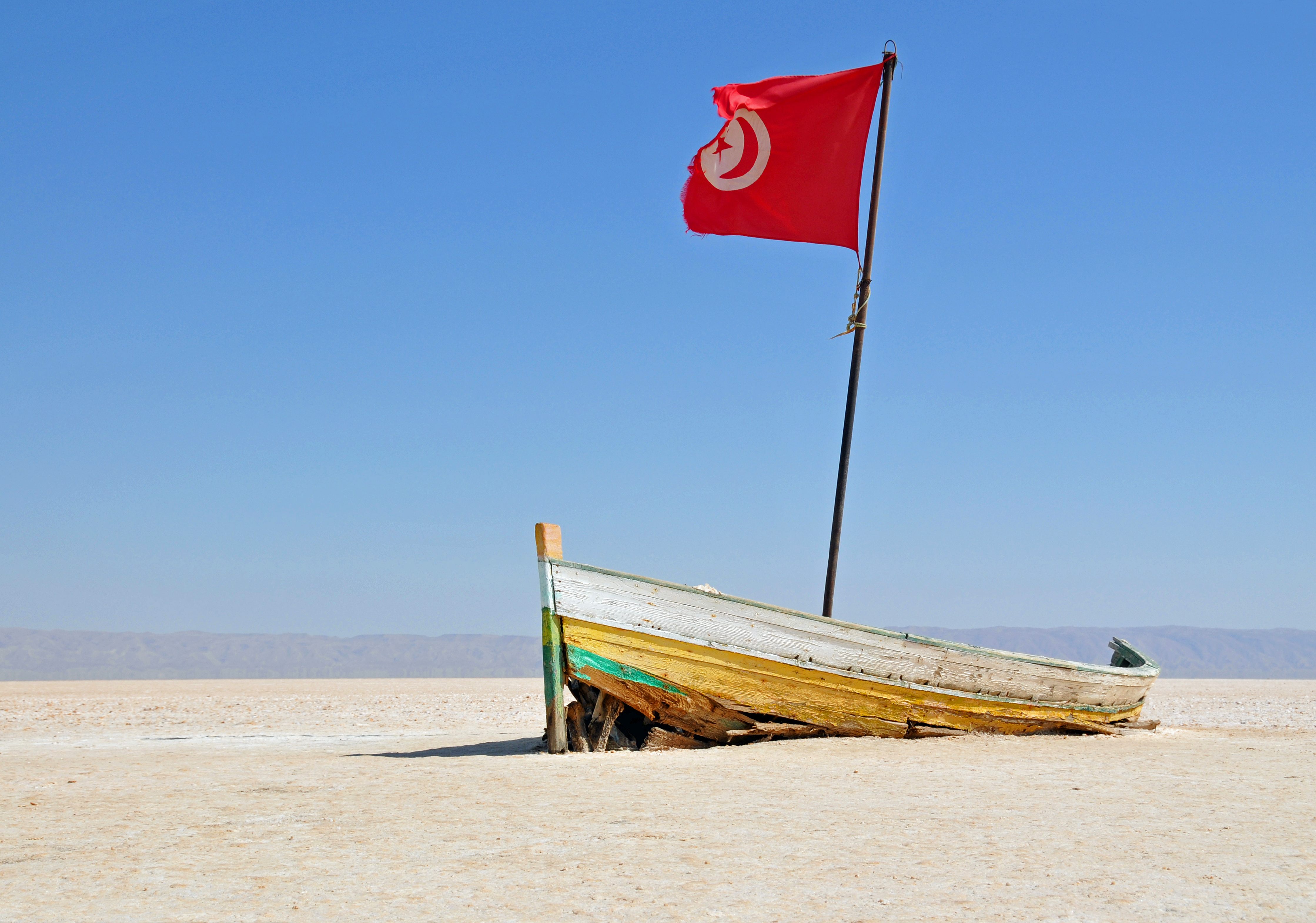 A saltpan in the Tunisian Sahara.