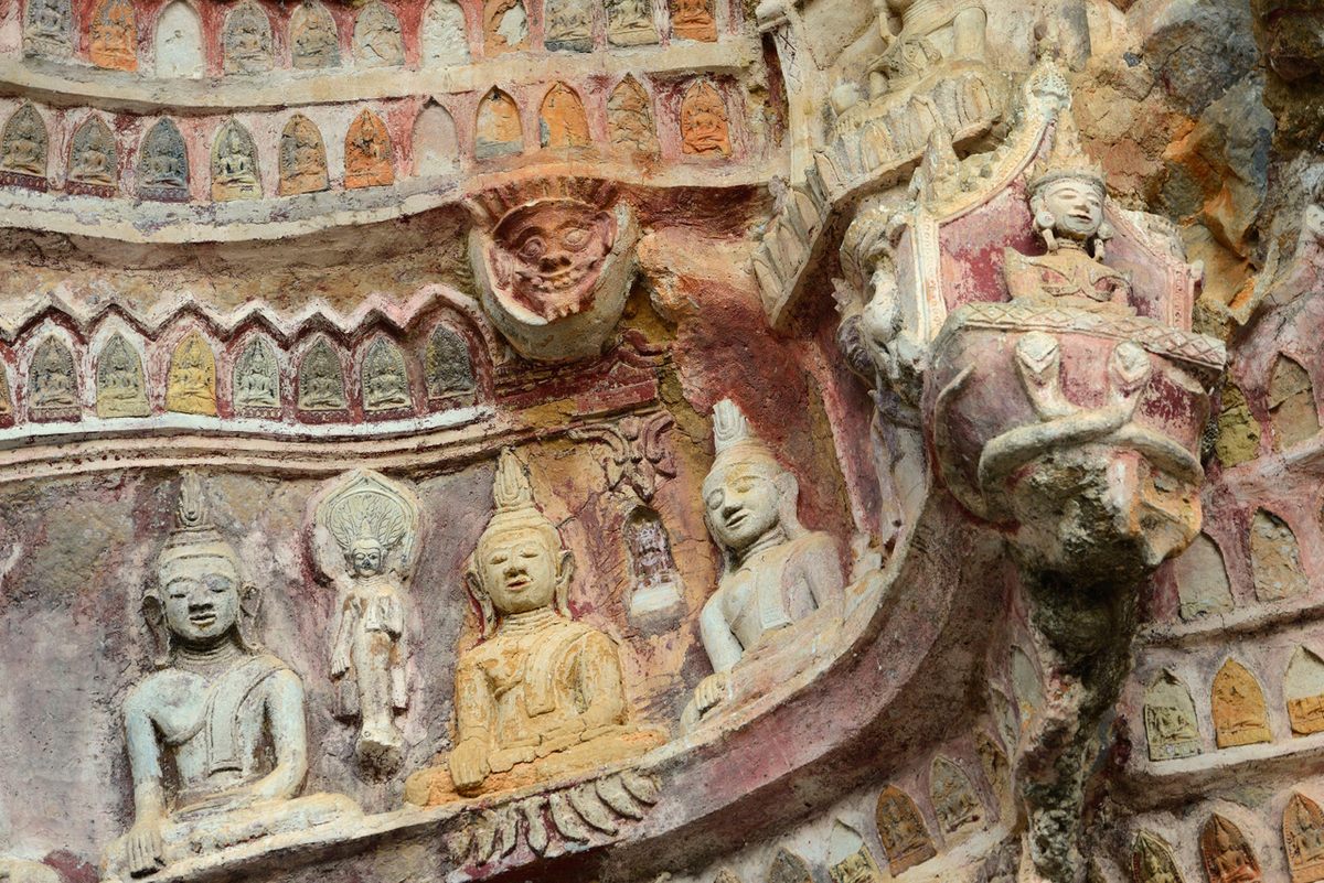 The cave holds many different styles of Buddhist art, spanning centuries.