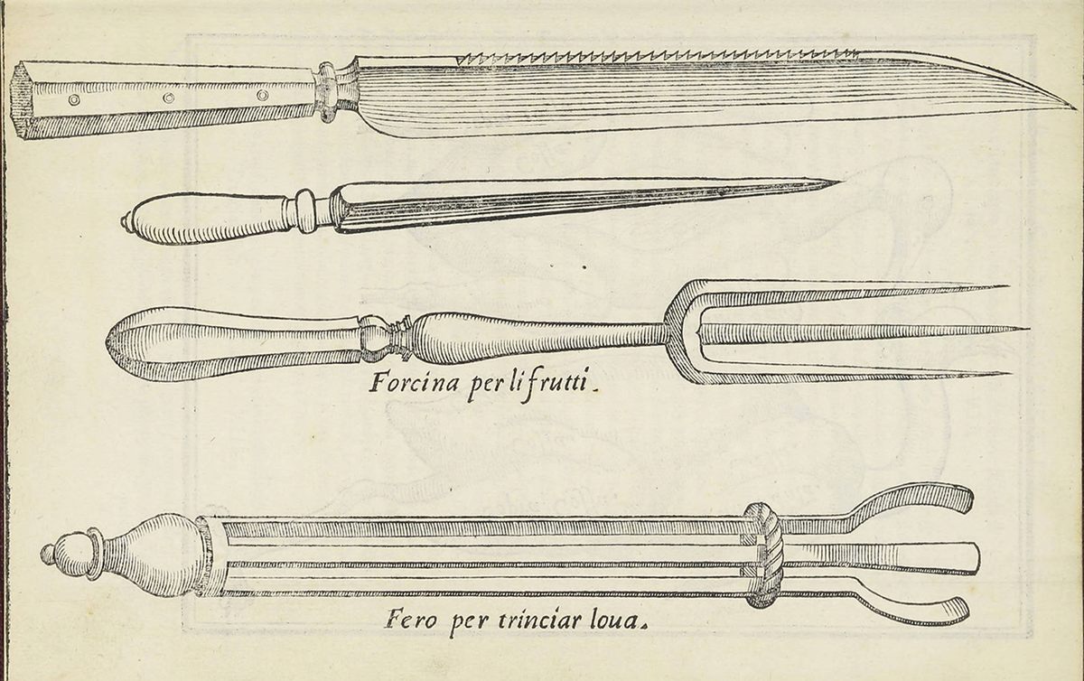 Carving tools from <em>Il Trinciante</em> by Vincenzo Cervio.