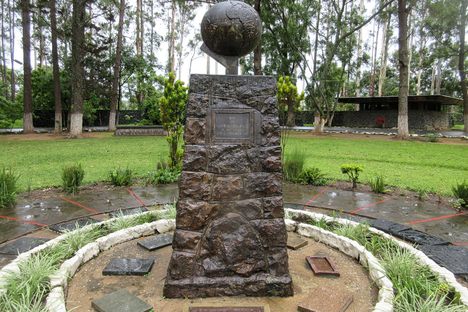 Memorial at the center of the site.