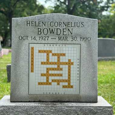 Scrabble Grave, Helen Cornelius Bowden