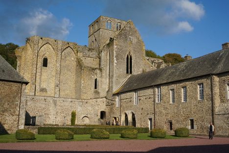 The exterior of the Hambye Abbey