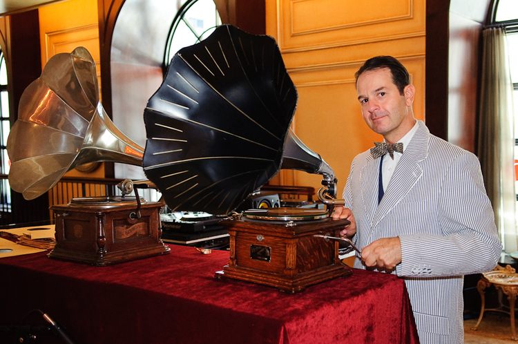 Michael Cumella, aka Phonograph DJ MAC, with his rig of choice.