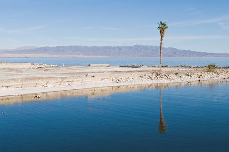 Abandoned pier on the Salton Sea, Desert Shores, California