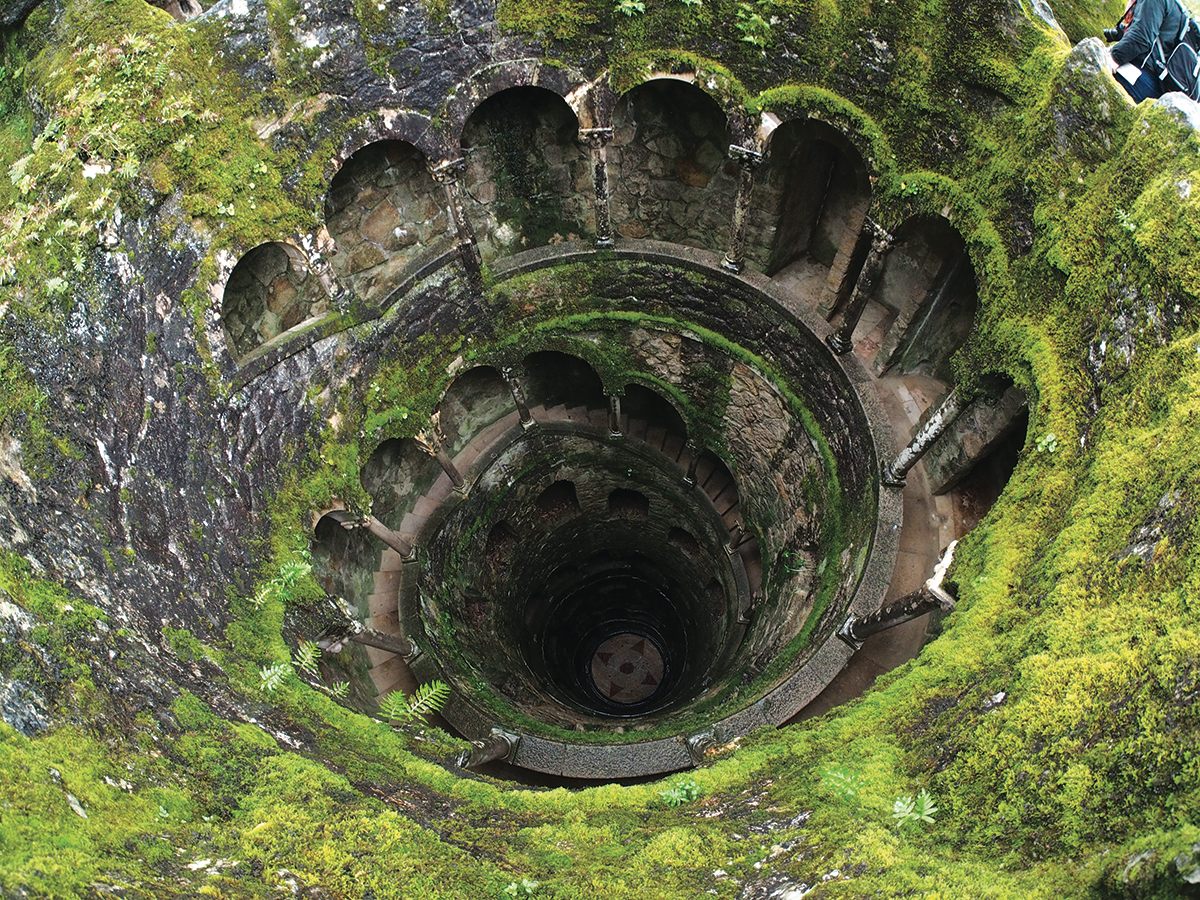 An “initiation well,” used in magical rites, which was excavated at the Quinta da Regaleira estate in Sintra, Portugal.