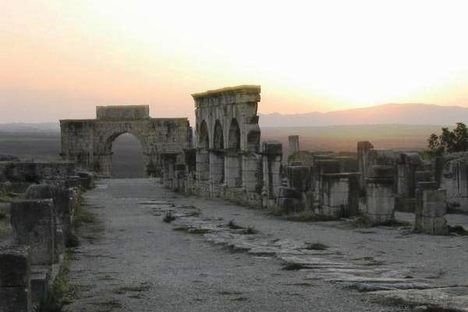 Arch of Caracalla at sunset.