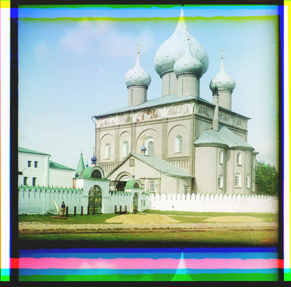 The Cathedral of the Nativity of Christ In the Volga River region. The edges of the images show the artifacts of the layering process.
