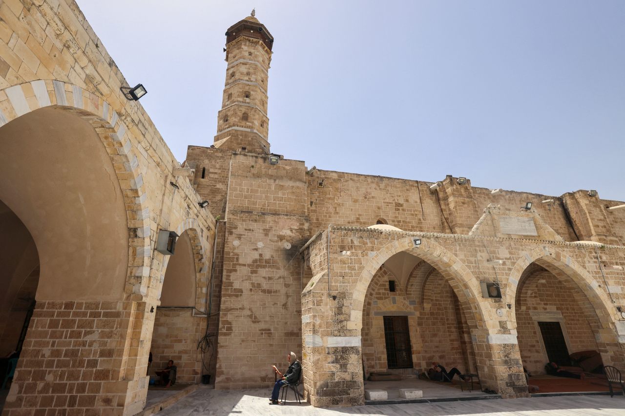 The seventh-century Omari mosque in Gaza City, shown here in 2022, was largely destroyed by an Israeli airstrike in December 2023.
