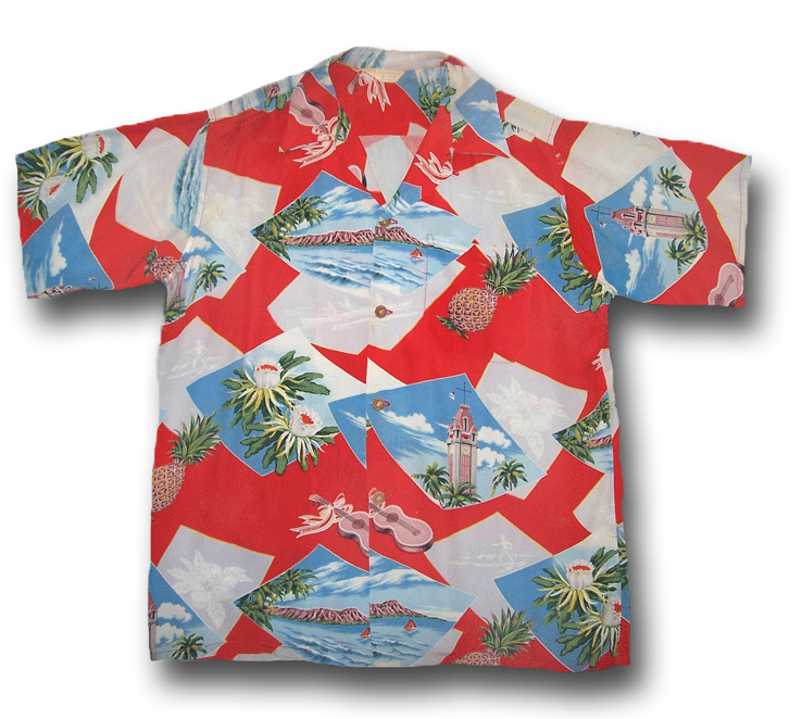 Vintage 50s Aboriginal Aloha Hawaii Shirts For Men Hawaiian Summer Print Tops