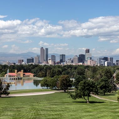 City Park is one of the best places to view the Denver skyline and the distant Rockies.