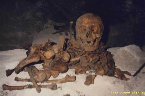 Skeleton of a partisan or smuggler.
