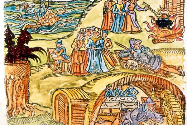 In the late 16th century, the quaint coastal town of North Berwick, Scotland, depicted here in a 1591 print, became an early hotbed of witch accusations. Some 60 people were accused, both nobles and servants, and many were executed. 