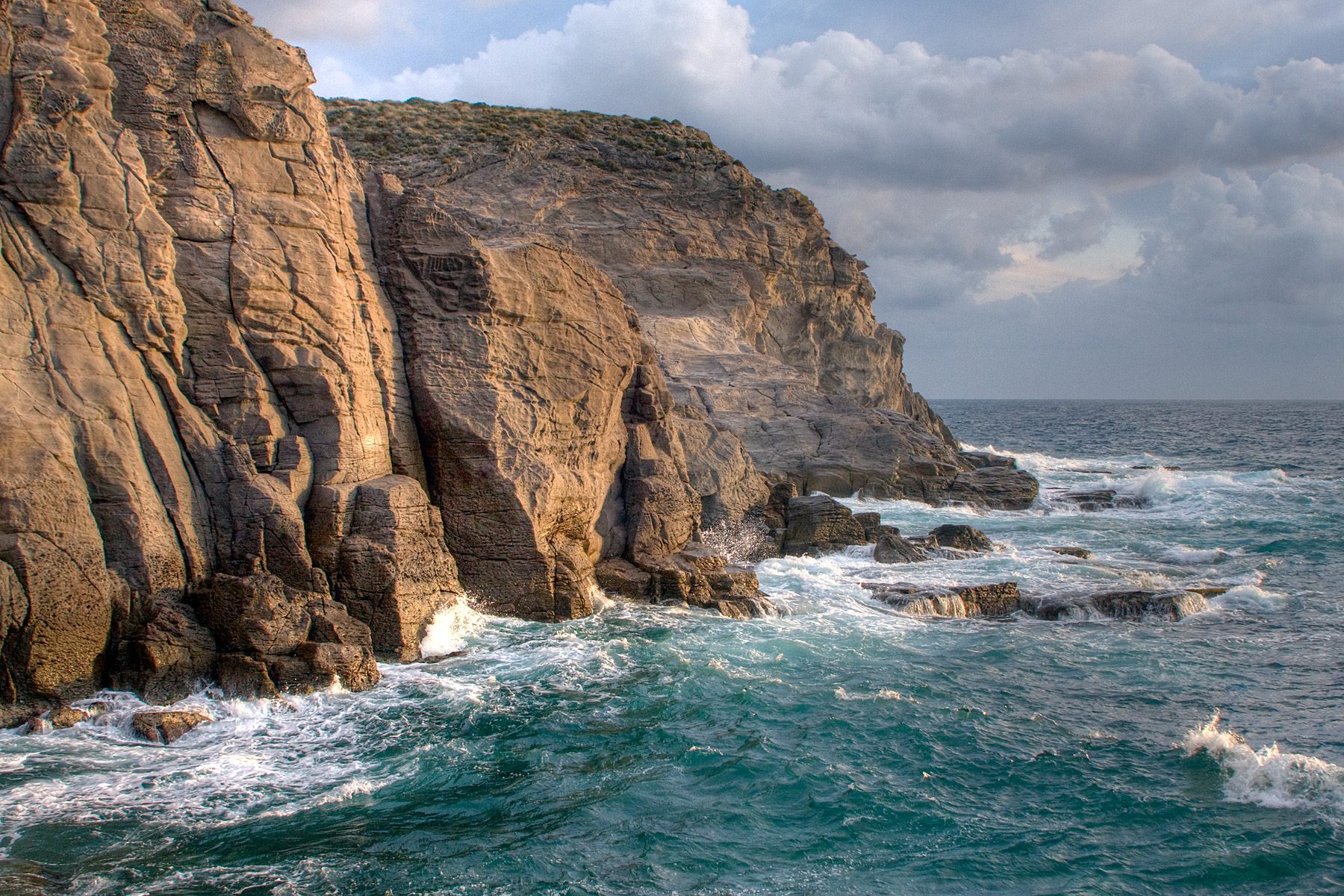 The coast of the island of Sant'Antioco, near Sardinia, where pen shells can be found.