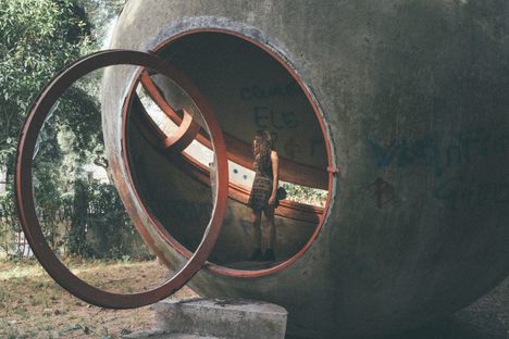 A spherical room, separate from the main building.