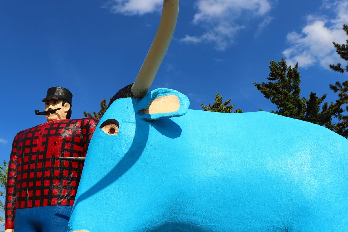 Paul Bunyan & Babe the Blue Ox, on State Highway 197 in Bemidji, Minnesota.