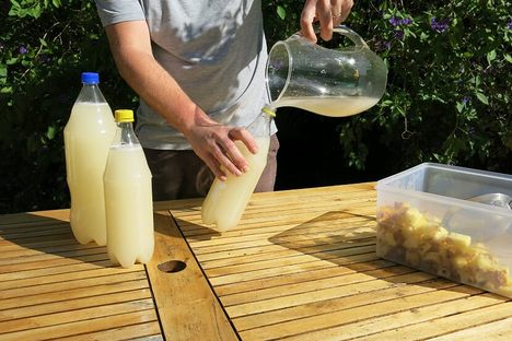 Plastic bottles are a must to avoid potentially dangerous explosions. 