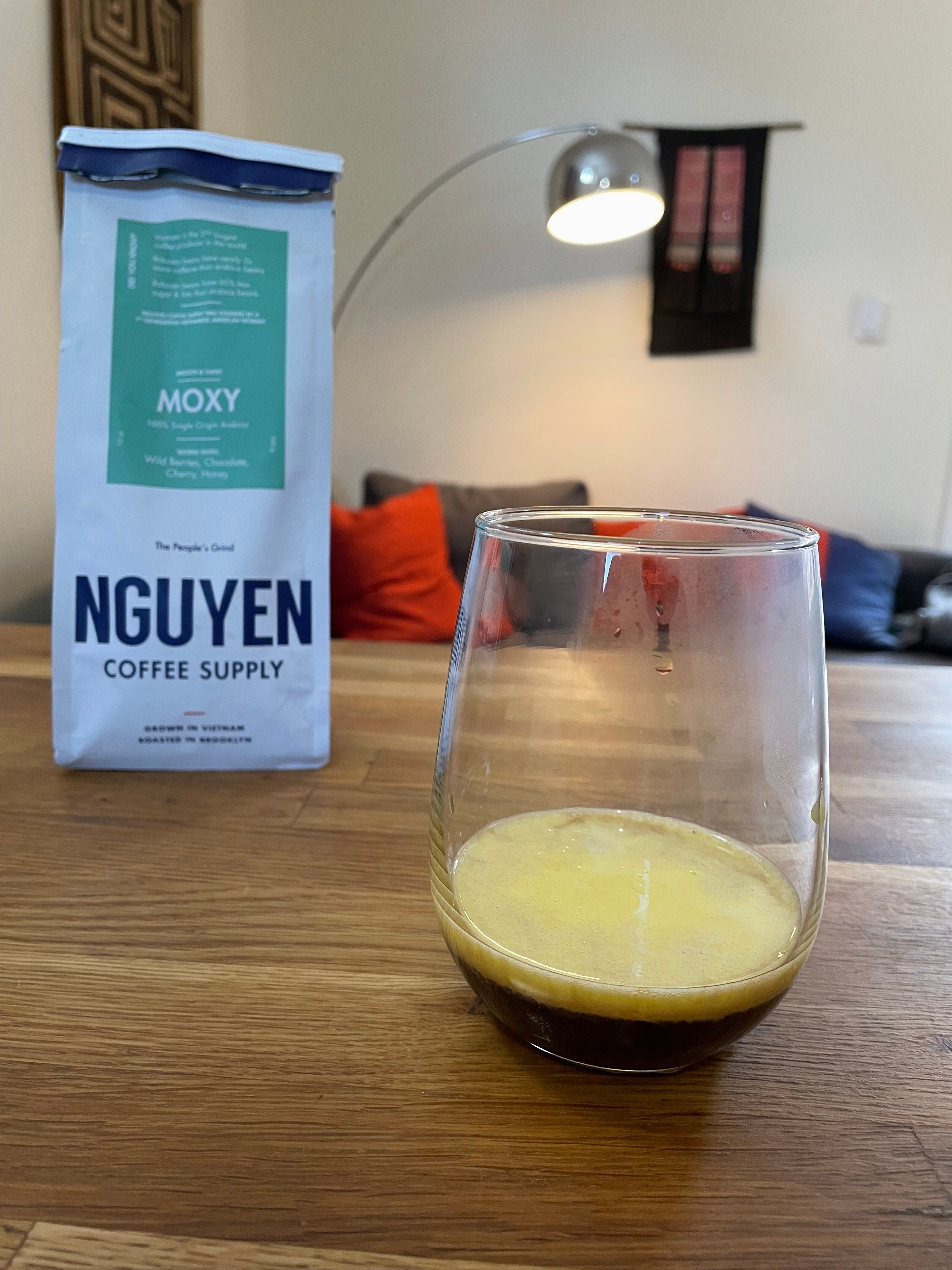 My egg coffee, just before I poured the rest of the coffee on top.