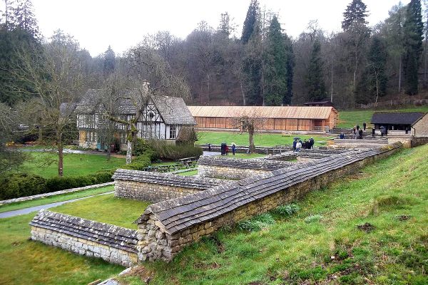 Chedworth Roman Villa, view from northeast.