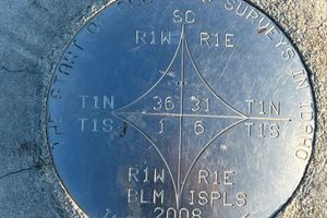 Disk marking the Idaho Initial Point
