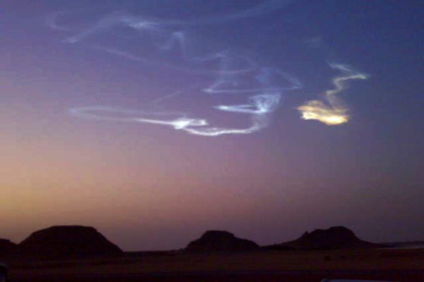 The sky over the Nubian Desert in Sudan, just after 2008-TC3 passed through the atmosphere.