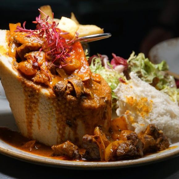 A heaping helping of bunny chow.