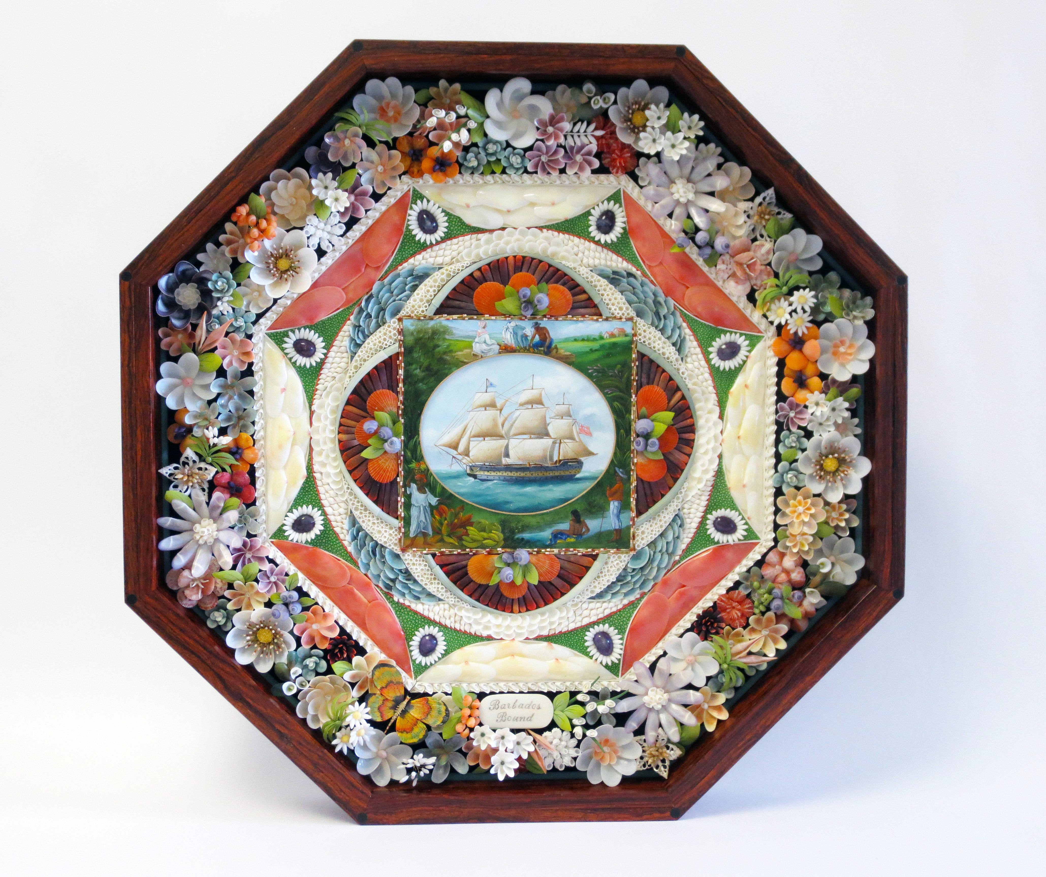 Contemporary sailor's valentine <em>Barbados Bound</em>, by Judy Dinnick.