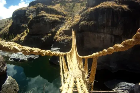The view from the Q’eswachaka woven suspension bridge.