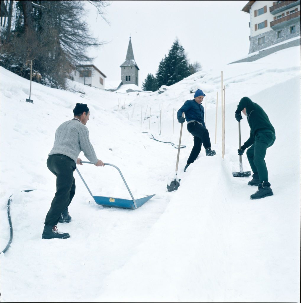 The Cresta Run, seen here in 1968, was made anew each year. 