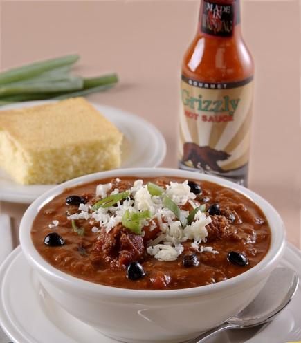 Wild game, either elk or bison, is the star of this chili.