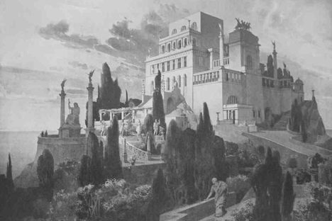Reconstruction of Villa Jovis by C. Weichardt (1900)