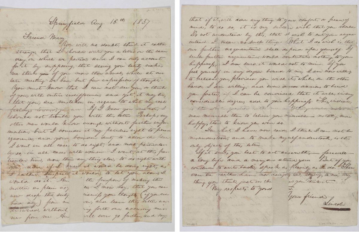 Lincoln tried to convince Mary Owens that life in Springfield would be "rather a dull business."