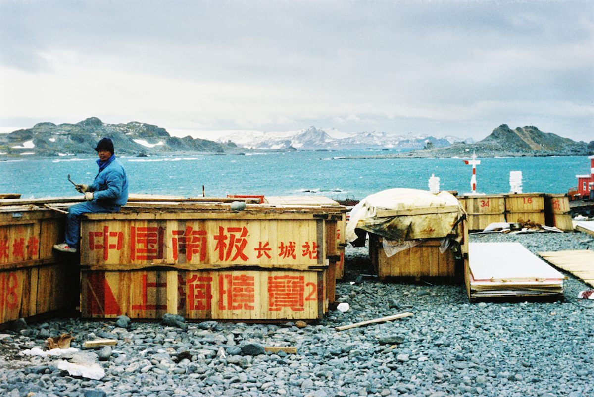 The beach in front of the Chinese research base, where Trusler learned how to make great dumplings.