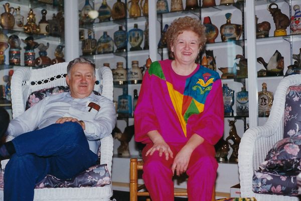 Charles and Betty at home with their collection.