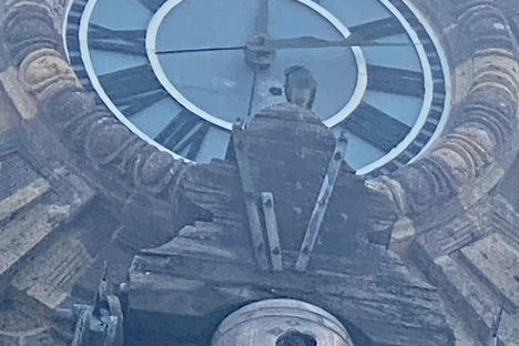 Bullet Hole in the Clock at the Government Palace