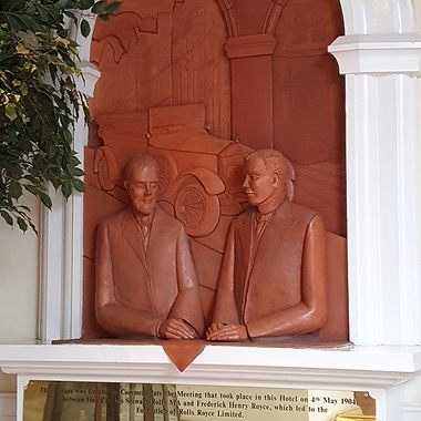 The Rolls-Royce commemorative sculpture at the Midland Hotel