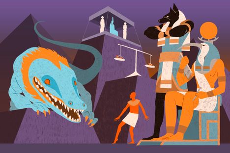 After death, an individual's heart was weighed; hearts heavy with sin were devoured by the terrifying Ammit, a chimera of ancient Egypt's most feared predators: crocodile, lion, and hippopotamus.