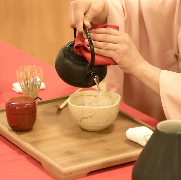 One step in the highly codified Japanese tea ceremony. 