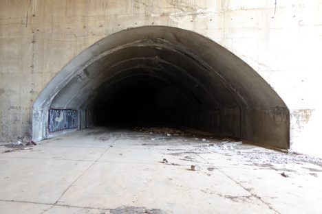 One of the entrances to the hangar.