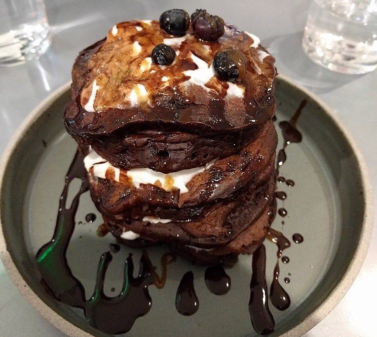Coffee flour makes for decadent pancakes.