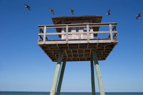 A WWII-era watchtower. 