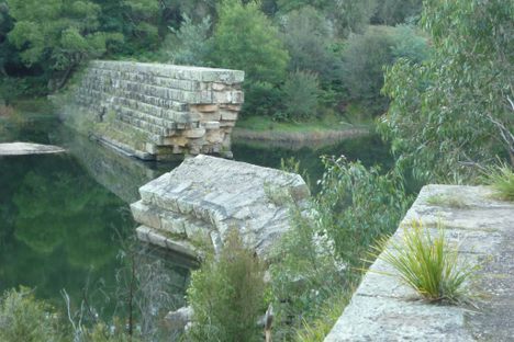 Damaged remains of the weir 
