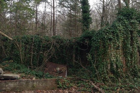 A portion of the ruins. This is a photo from the rear of the manor.