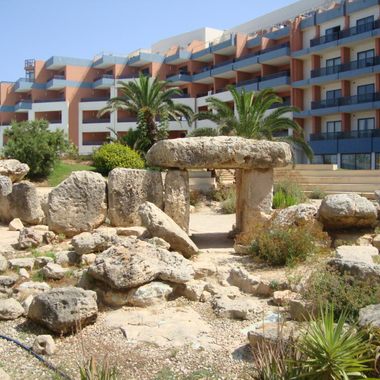 View of the temple in the grounds of the hotel.