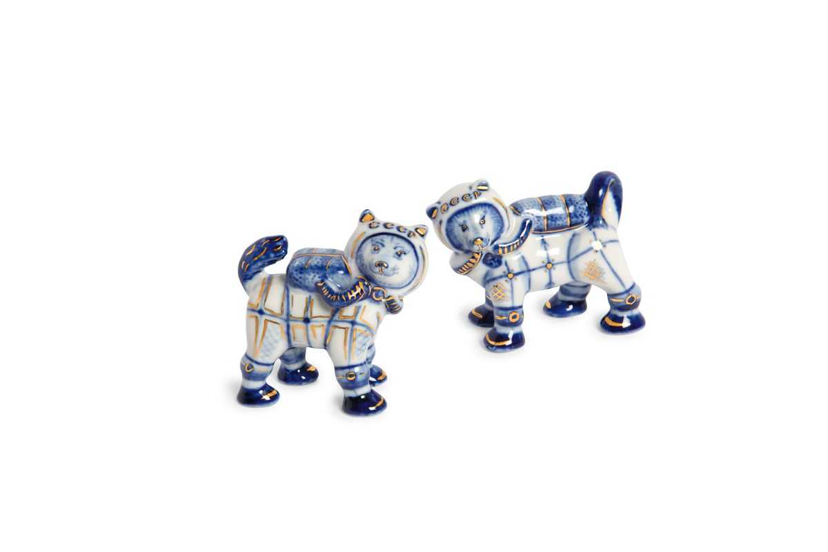 Handpainted porcelain figurines of Belka and Strelka like these are still available for purchase today.