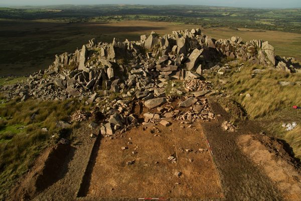 One of the Welsh quarry excavation sites, Carn Goedog.