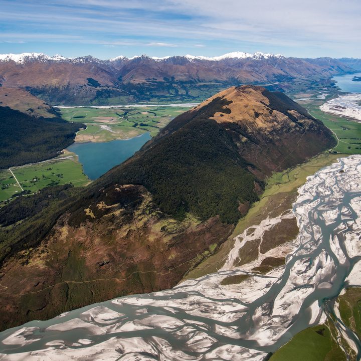 Aerial view of Glenorchy and the Southern Alps